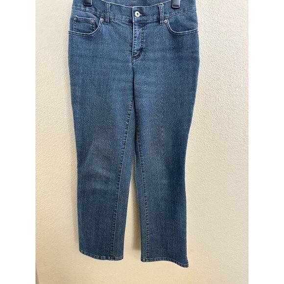 Liz Claiborne Petite Slim Power Super Stretch Denim Jeans Dark Wash Cotton 10P - Picture 2 of 8